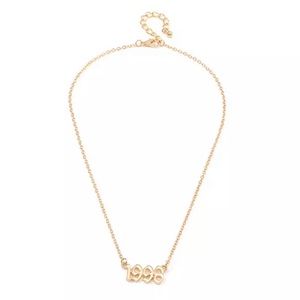 Golden 1998 Old School Birth Year Necklace